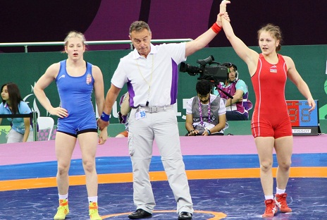 Azerbaijani woman wrestler reaches finals at Baku 2015